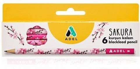 Adel Sakura Set de 6 Creioane 2B Roz