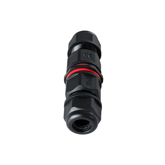 Globostar Fast-connect 69919 Double I Quick Connect and Branch Cable Connector 1 X Input & 1 X Output Internal Double Wire Connection Strip Compatible Cable Cross-section 2 X 0.5mm² Up To 2 X 1.5mm² 450v 16a Max Waterproof Ip68 Black M9 X W2.5 X H2.5cm Pack of 5 Pieces