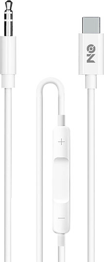 Καλώδιο Ήχου Aux 3.5mm Type-c Λευκό 1m On Mobile Accessories 1 Τεμάχιο