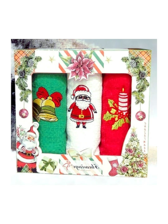 Flamingo Set Ornamente de Crăciun Șervețele Alb L40xW60cm. 3buc