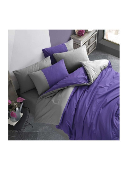 Hobby Home Set Husă de Pilotă Single cu Față de Pernă & 1 Cearsaf 160x220 Diamond Purple, Anthracite