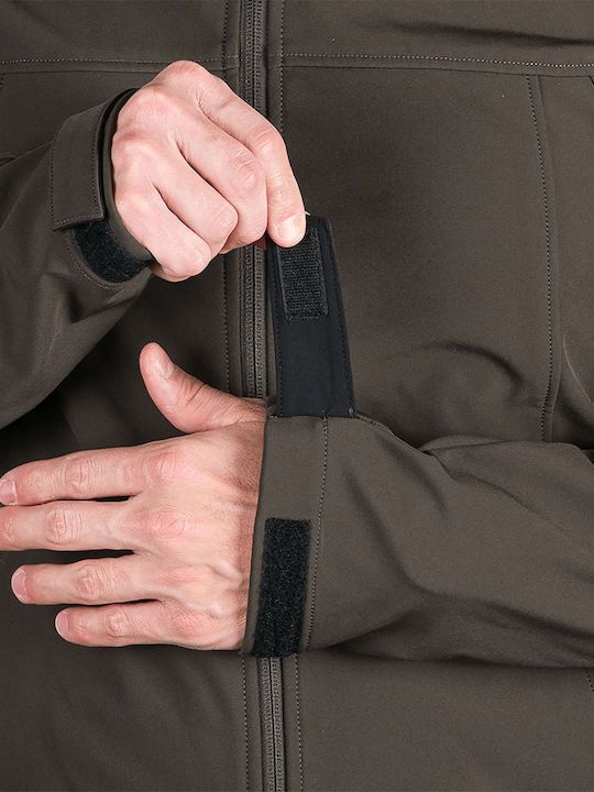 Χειμωνιάτικο Μπουφάν Softshell Αδιάβροχο και Αντιανεμικό Καφέ
