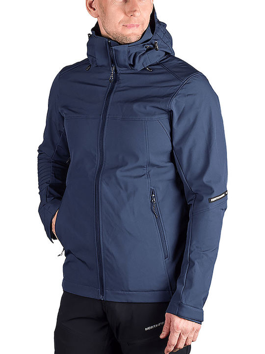 Winter Jacke Softshell Wasserdicht und Winddicht Blau