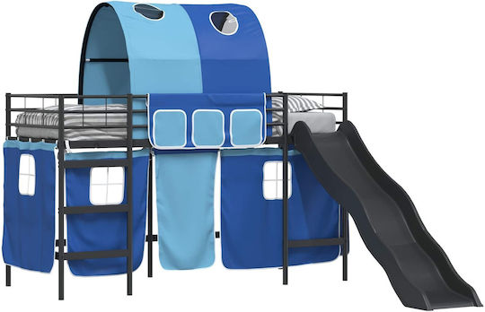 Kinderbett Hochbett Einzeln Schwarz für Matratze 100x190cm