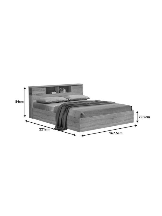 Olympus Double Bed Wooden Natural With Slats For Mattress 160x200cm