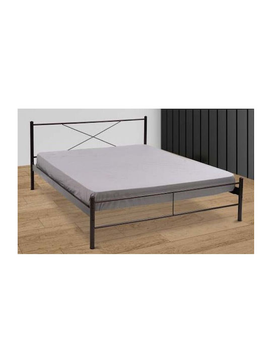 Hermes Double Metal Copper Bed for Mattress 140x190cm