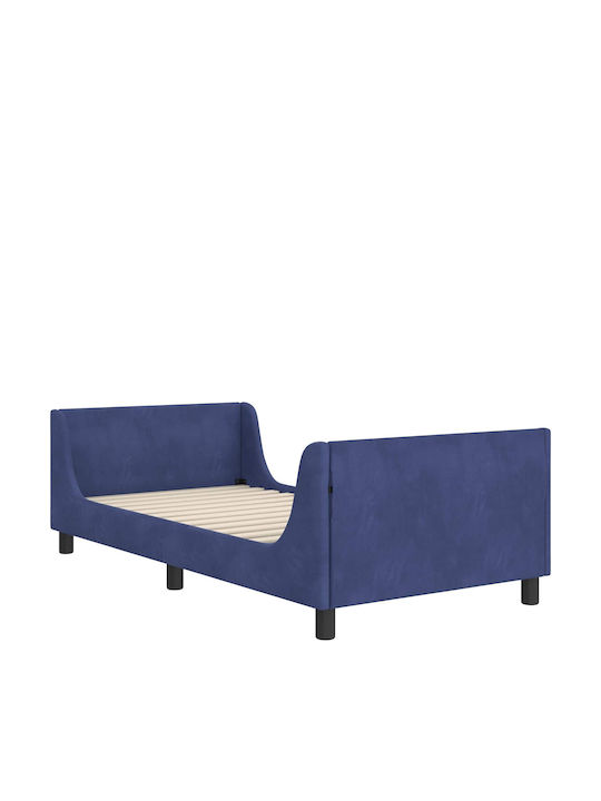 Pat Pentru Copii Single Albastru Pentru Saltea 96x205cm