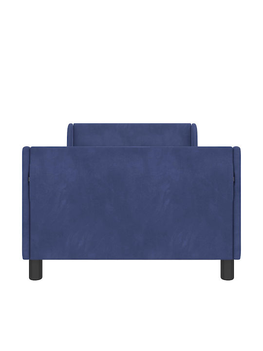 Pat Pentru Copii Single Albastru Pentru Saltea 86x205cm