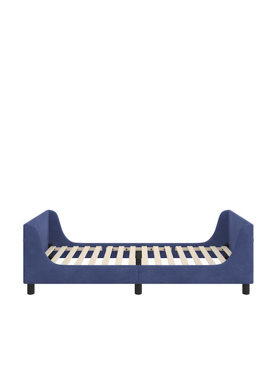 Pat Pentru Copii Single Albastru Pentru Saltea 86x205cm