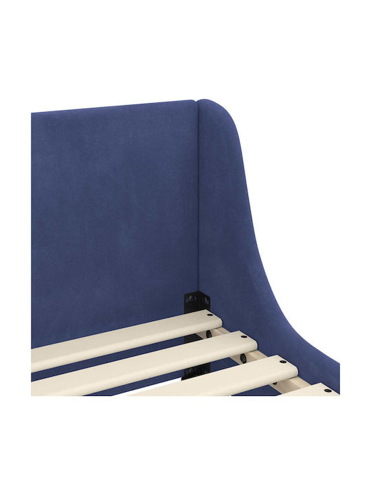 Pat Pentru Copii Single Albastru Pentru Saltea 96x205cm