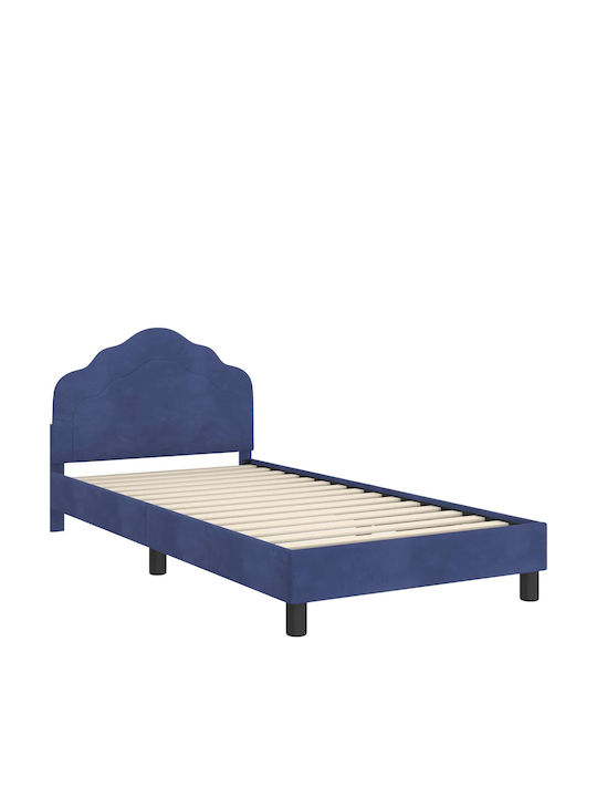 Pat Pentru Copii Single Albastru Pentru Saltea 94x198cm