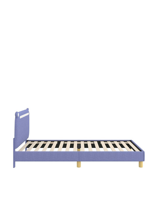 Pat Pentru Copii Single Albastru Pentru Saltea 94x200cm