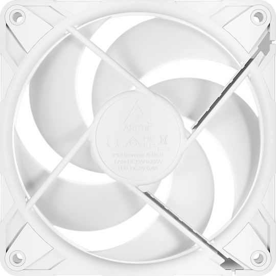Arctic P12 Pro Reverse Blade Case Fan 120mm 3000rpm 73cfm with ARGB Lighting and 3-Pin 4-Pin PWM Connection 3pcs White