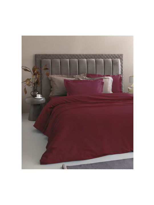 Palamaiki Posh Sateen Σετ Σεντόνια Υπέρδιπλα 240x270εκ. Bordo (4τμχ)