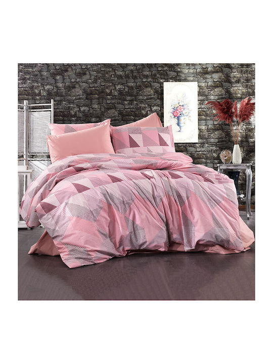Dimcol Σετ Σεντόνια Υπέρδιπλα 220x240εκ. 331 Pink-salmon (4τμχ)