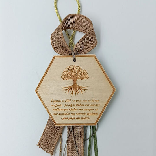 ToXylo Handmade Hanging Lucky Charm Little Tree Green made of Wood 2026 1pcs