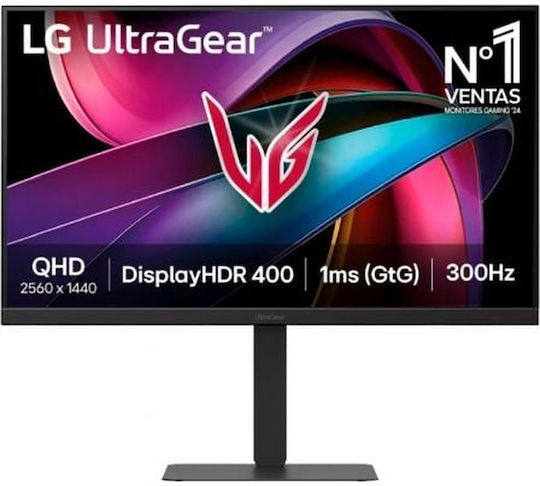 LG UltraGear IPS HDR Gaming Monitor 27" QHD 2560x1440 300Hz με Χρόνο Απόκρισης 1ms GTG