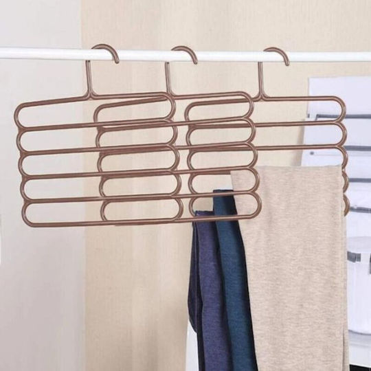 Umeraș pentru Dulap pentru pantaloni Plastic Maro 24buc