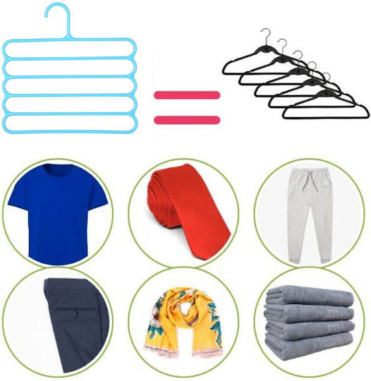 Umeraș pentru Dulap pentru pantaloni Plastic Albastru 24buc