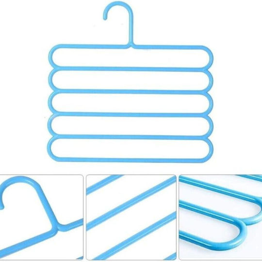 Umeraș pentru Dulap pentru pantaloni Plastic Albastru 24buc