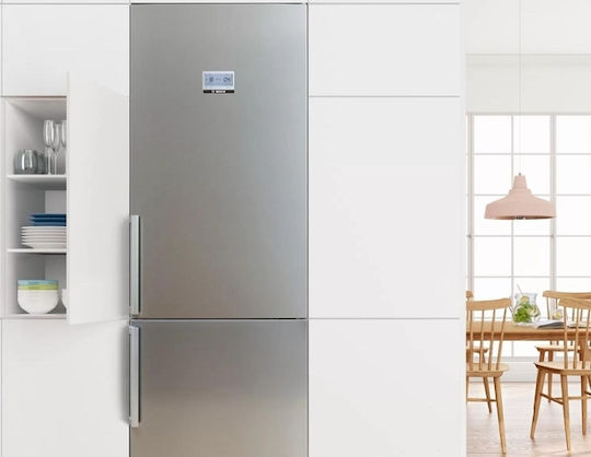 Bosch Ψυγειοκαταψύκτης 368lt Total NoFrost Υ203xΠ60xΒ66εκ. Metal Look KGN397LEQ