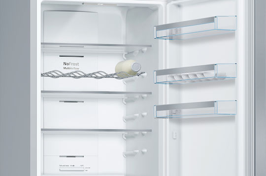 Bosch Ψυγειοκαταψύκτης 368lt Total NoFrost Υ203xΠ60xΒ66εκ. Metal Look KGN397LEQ
