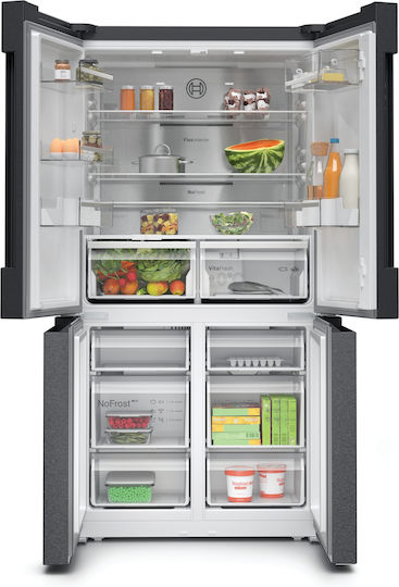 Bosch Side-by-Side Refrigerator 605lt Total NoFrost H183xW91xD73.1cm Black KFN96AXEA