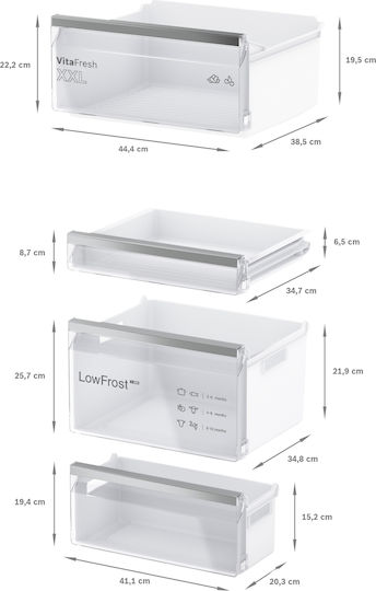 Bosch Ψυγειοκαταψύκτης 326lt Total NoFrost Υ186xΠ60xΒ66εκ. Inox KGN36MLEB