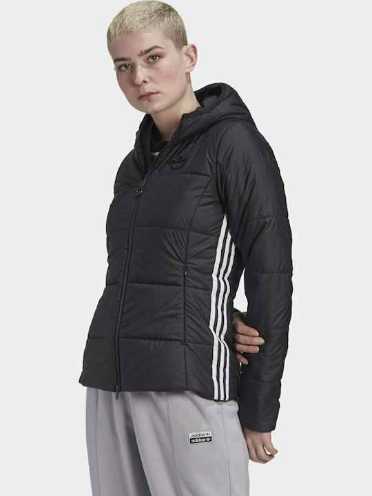 Originals Women's Short Puffer Jacket for Winter with Hood Black