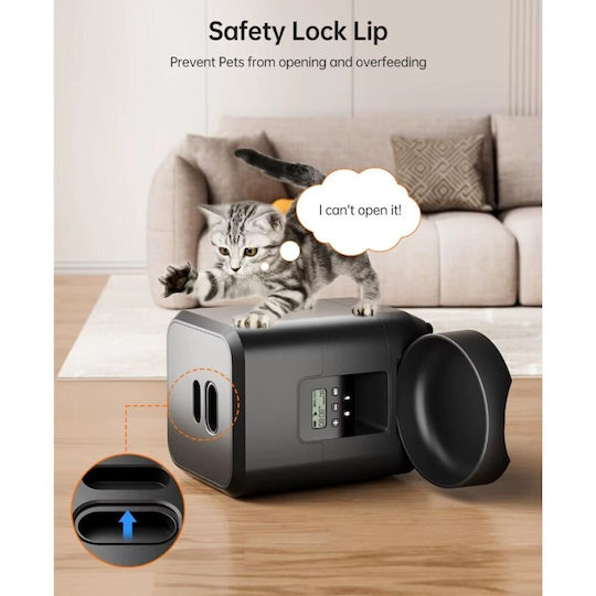 Animale de companie Automat Bol Mâncare pentru Câine & Pisică 2lt în Culoare Negru