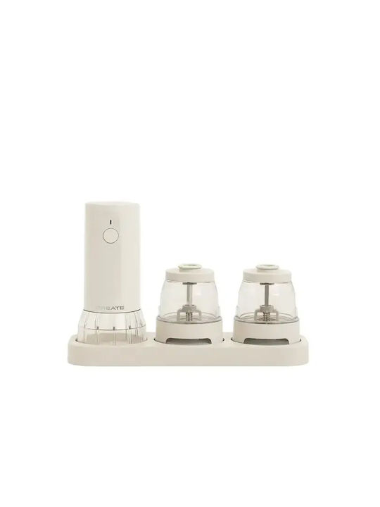 Create Set Rasnițe Electrice Ceramice Pentru Condimente Gri 8.8cm 4 Bucăți