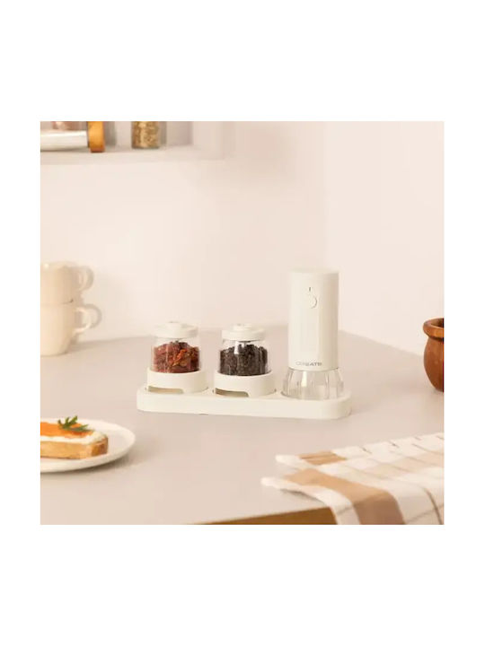 Create Set Rasnițe Electrice Ceramice Pentru Condimente Gri 8.8cm 4 Bucăți