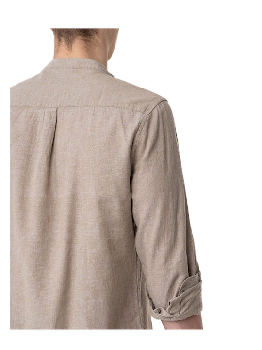 Long-sleeved Linen Shirt Beige
