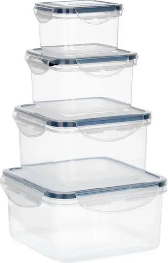 Vilde Set of Transparent Plastic Lunch Boxes 4 Pieces