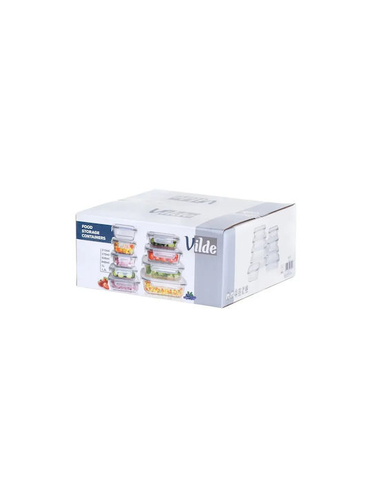 Vilde Cutie pentru Mâncare Sticlă Transparent 9buc