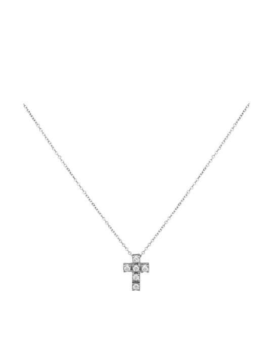 Weißgold Kreuz 18K