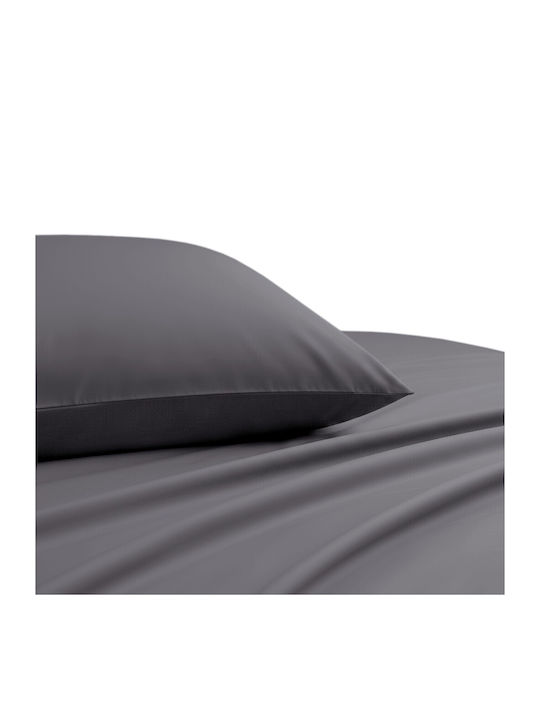 Melinen Bettbezug Baumwollsatin Übergröße 225x245 Lavish Dark Grey