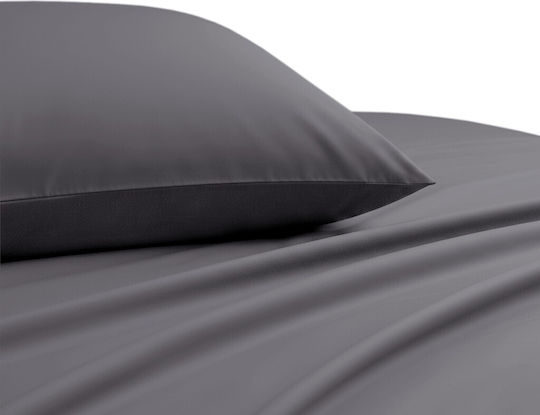 Melinen Duvet Cover Cotton Satin Queen 225x245 Lavish Dark Grey