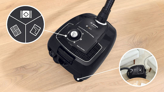 Bosch BGB38BA3T Ηλεκτρική Σκούπα 850W με Σακούλα 4lt Μαύρη