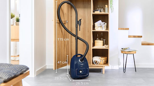Bosch BGB38BU3H Ηλεκτρική Σκούπα 600W με Σακούλα 4lt Μπλε