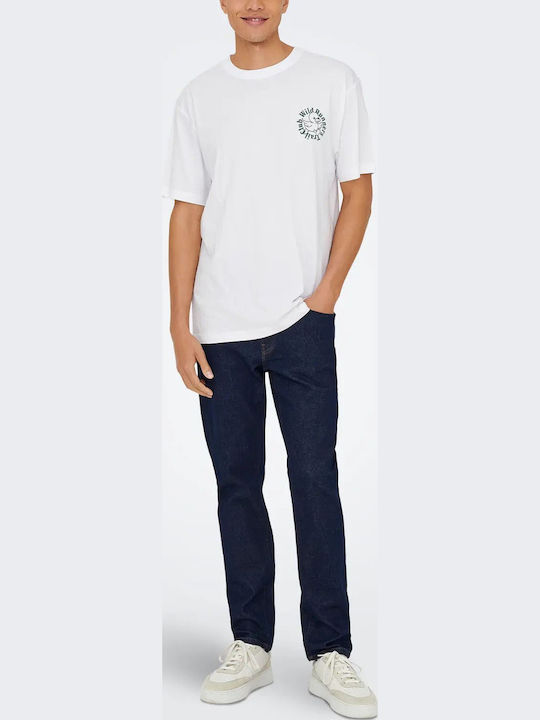 Men's Jeans Pants with Regular Fit Dark Blue Denim