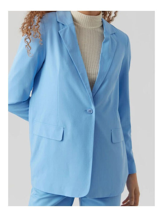 Vero Moda Μακρύ Γυναικείο Σακάκι Little Boy Blue