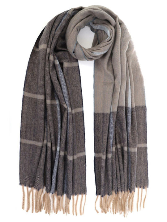 Set with Beanie Knitted in Gray color