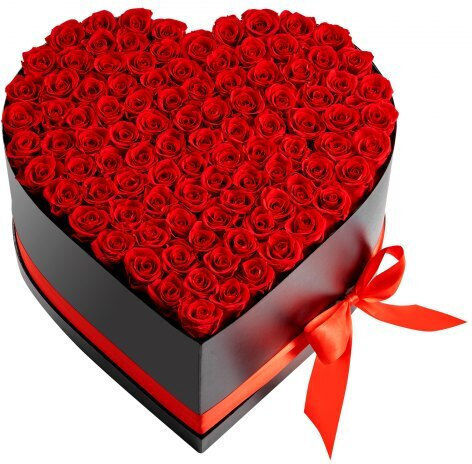 Vevor Αιώνια Τριαντάφυλλα Forever Flowers 100 Διατηρημένα Τριαντάφυλλα Καρδιά