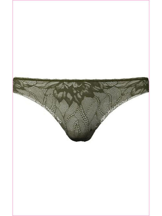 Women's String with Lace Khaki