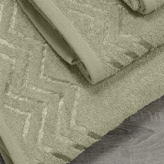 Lino Home Σετ Πετσέτες Μπάνιου 3τμχ Wavie Λεμονί Βάρους 450gr/m²