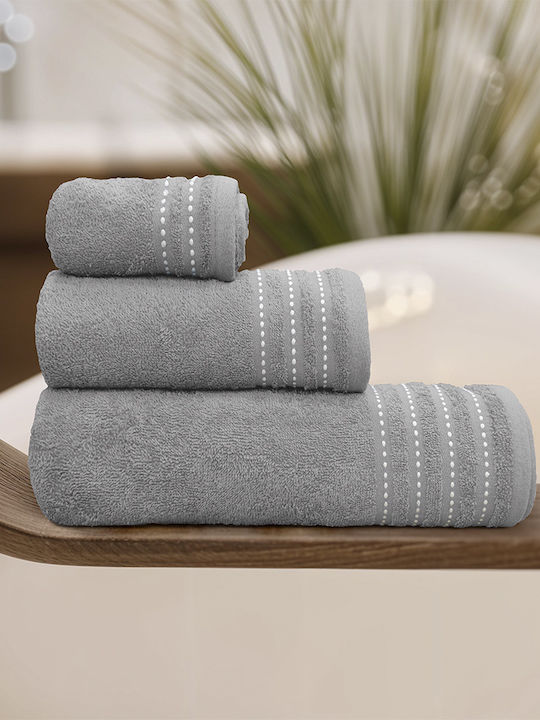 Lino Home Set Prosoape de Baie 3 buc Veluva Mocha Greutate 450gr/m²
