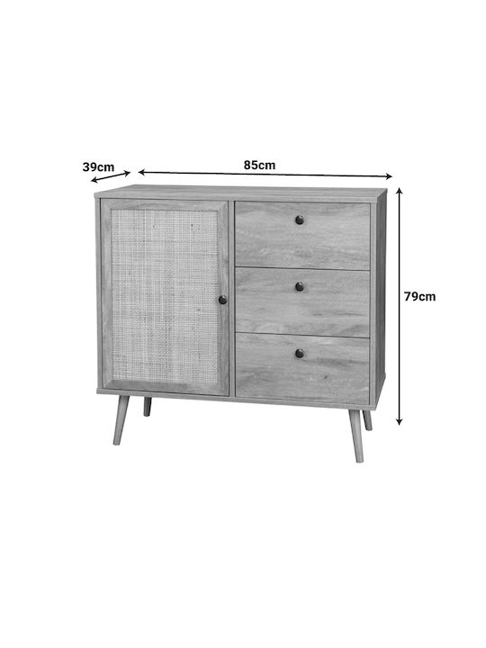 Sideboard Oslo made of Wood with Drawers Sonoma Shade 85x39x79cm