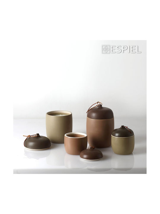 Espiel Aromatic Candle in Jar with Amber & Tonka Perfume 12cm 2 Pieces