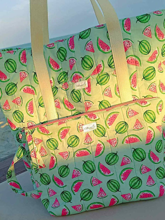 Magnolia Handmade Fabric Beach Bag Multicolour
